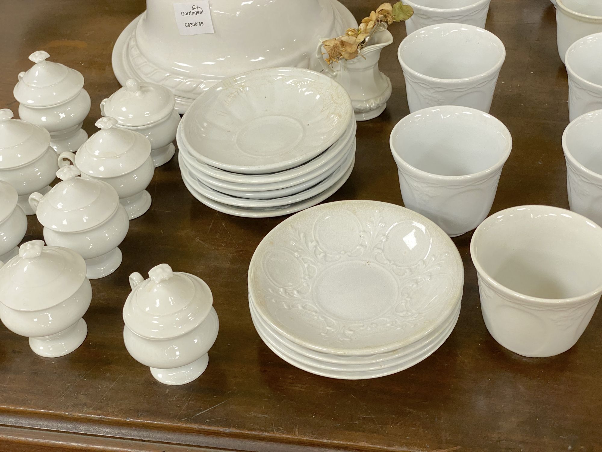 A mixed quantity of white glazed porcelain